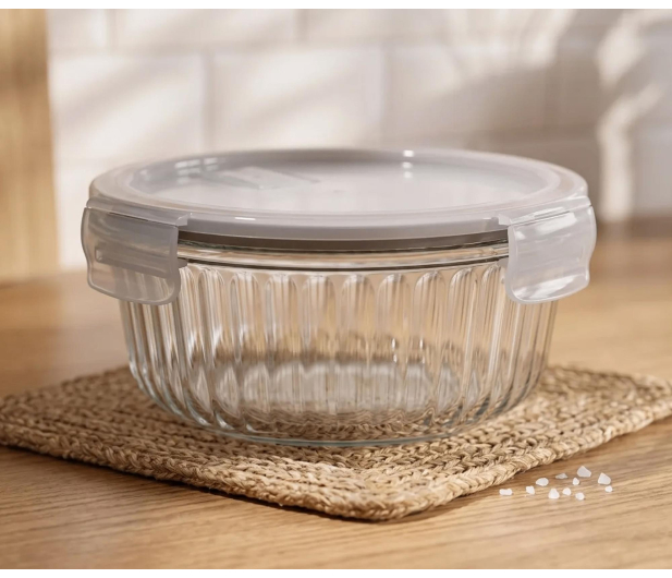 Altom Fresh Relief pojemnik z pok. okrągły 0,95l 18x18x7,5cm taupe - 1580555 - zdjęcie 5